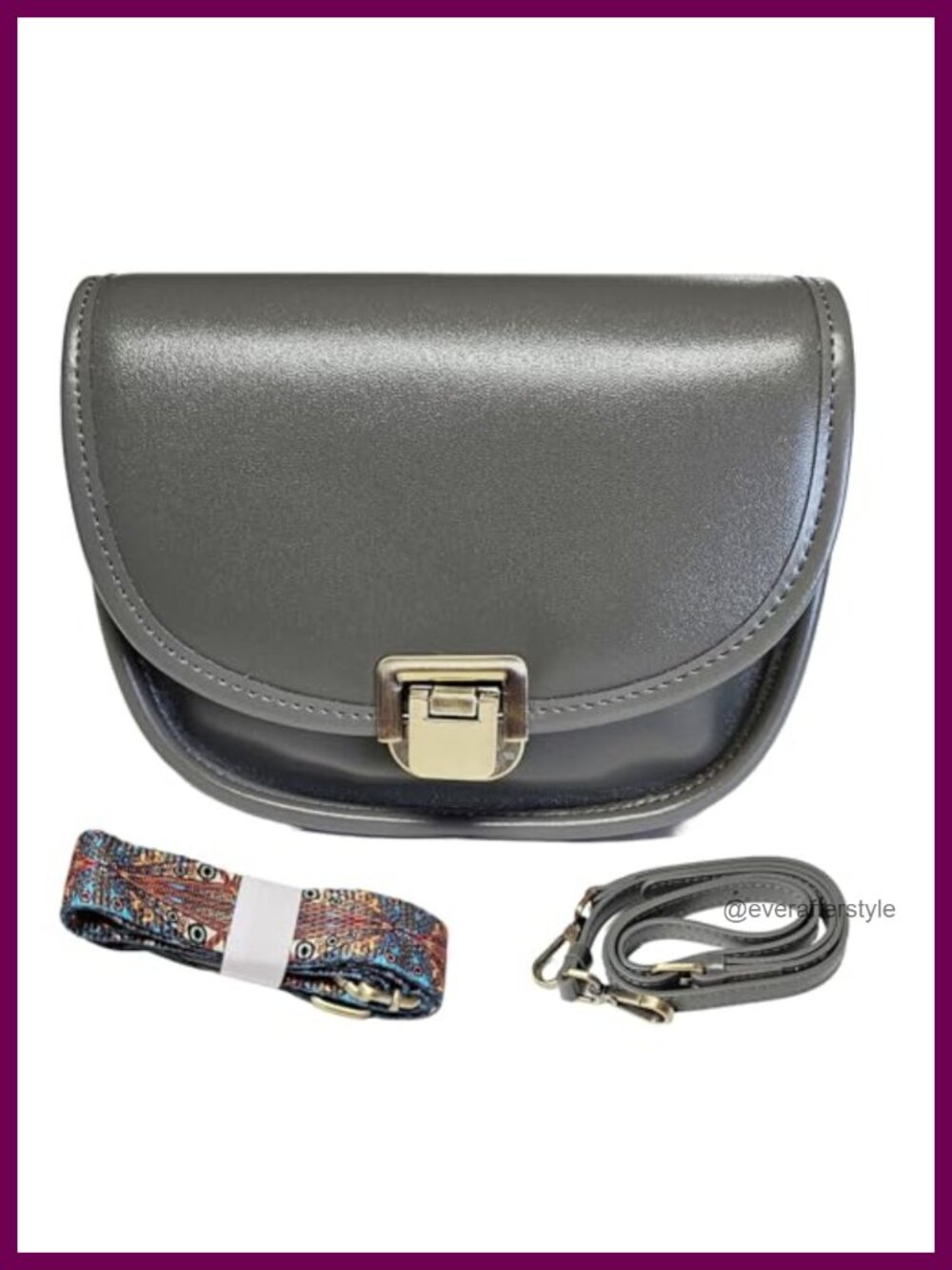 Genuine Cow Leather Mini Crossbody Shoulder Bag 2 Adjustable Straps
